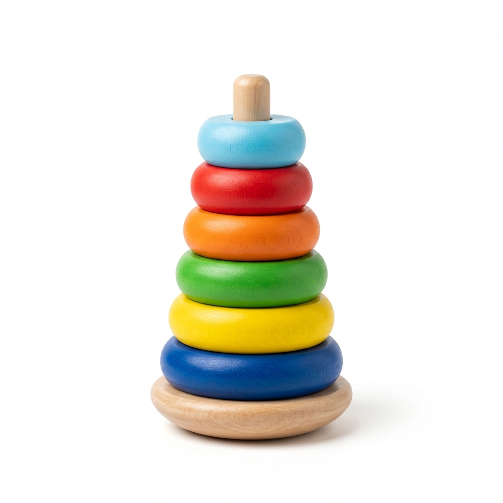 Colorful stacking ring toy.